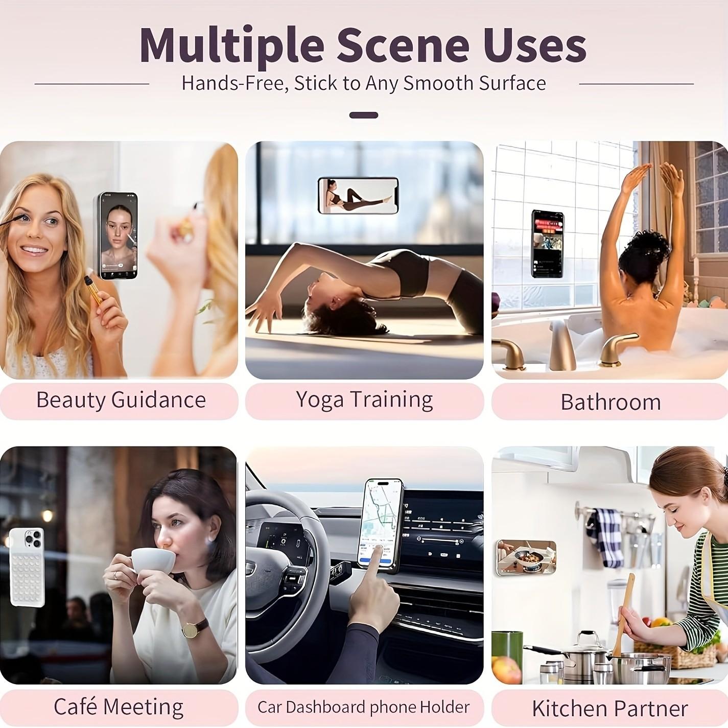 Dual-Sided Silicone Phone Stand, Adjustable Angle, Compact Design, Suitable for iPhone and Android, Ideal for Tiktok Videos and Selfies