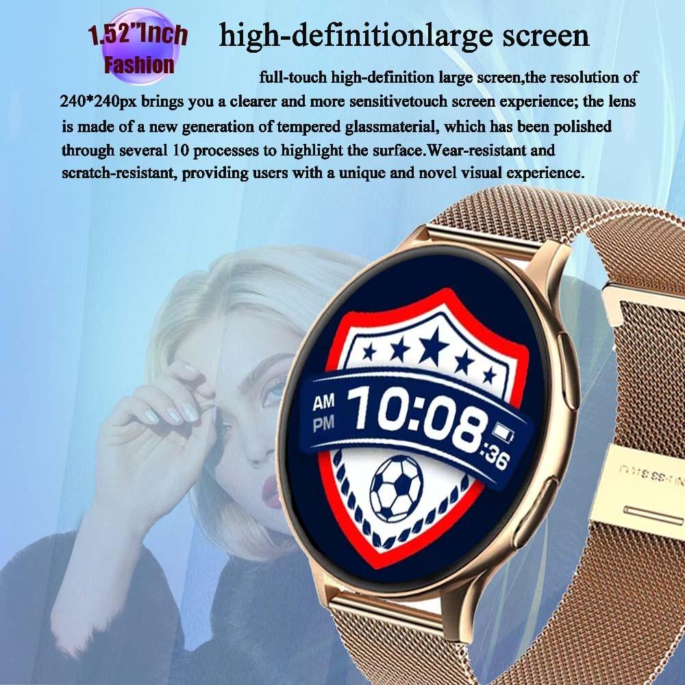 1.52 Inch Fashion SmartWatch Digital Watch with Multiple Health Tracker Sport Modes Notification Reminder Voice Assistant Motion Trajectory Custom Photo BT Call Sports SmartWatches For Women Gift Multifunctional