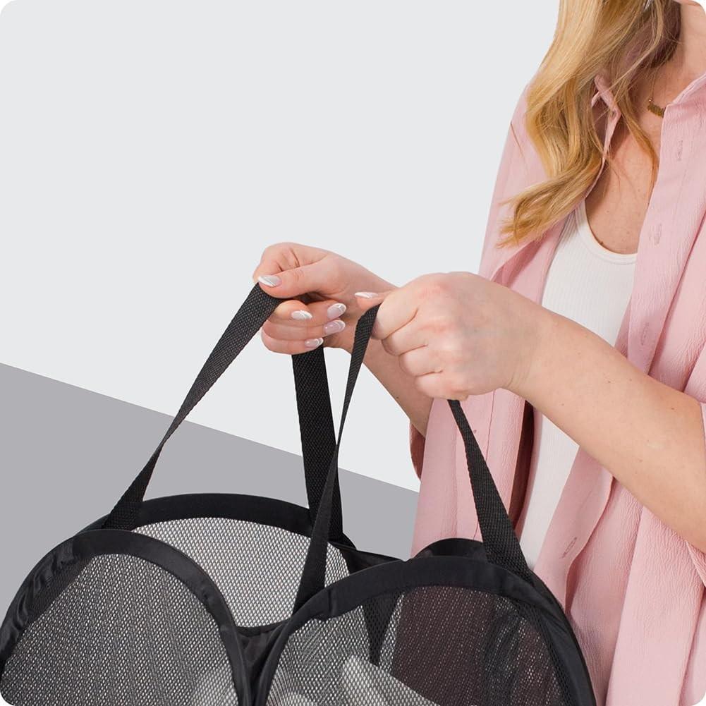 3-Piece Foldable Laundry Basket Set, Pop-Up Mesh Dirty Clothes Bin, Large Capacity Storage Tray, Ideal for Home Use, Perfect for Renters and Young Families