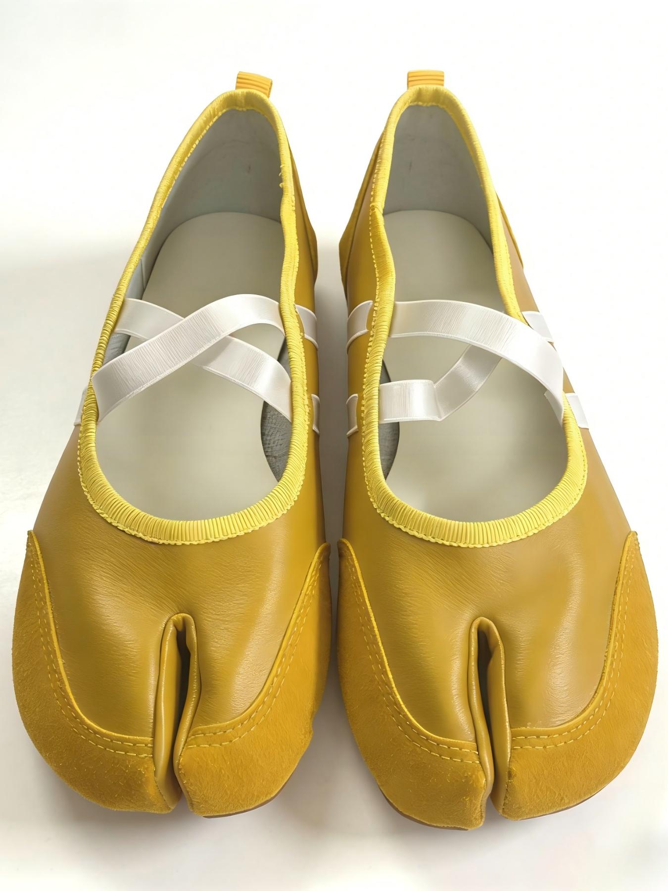 Women's Spring 2026 French Cross Strap Ballet Flats, Comfortable Casual Shoes, Striped Round Toe, Medium Width, All Seasons, Casual Wear Shoe