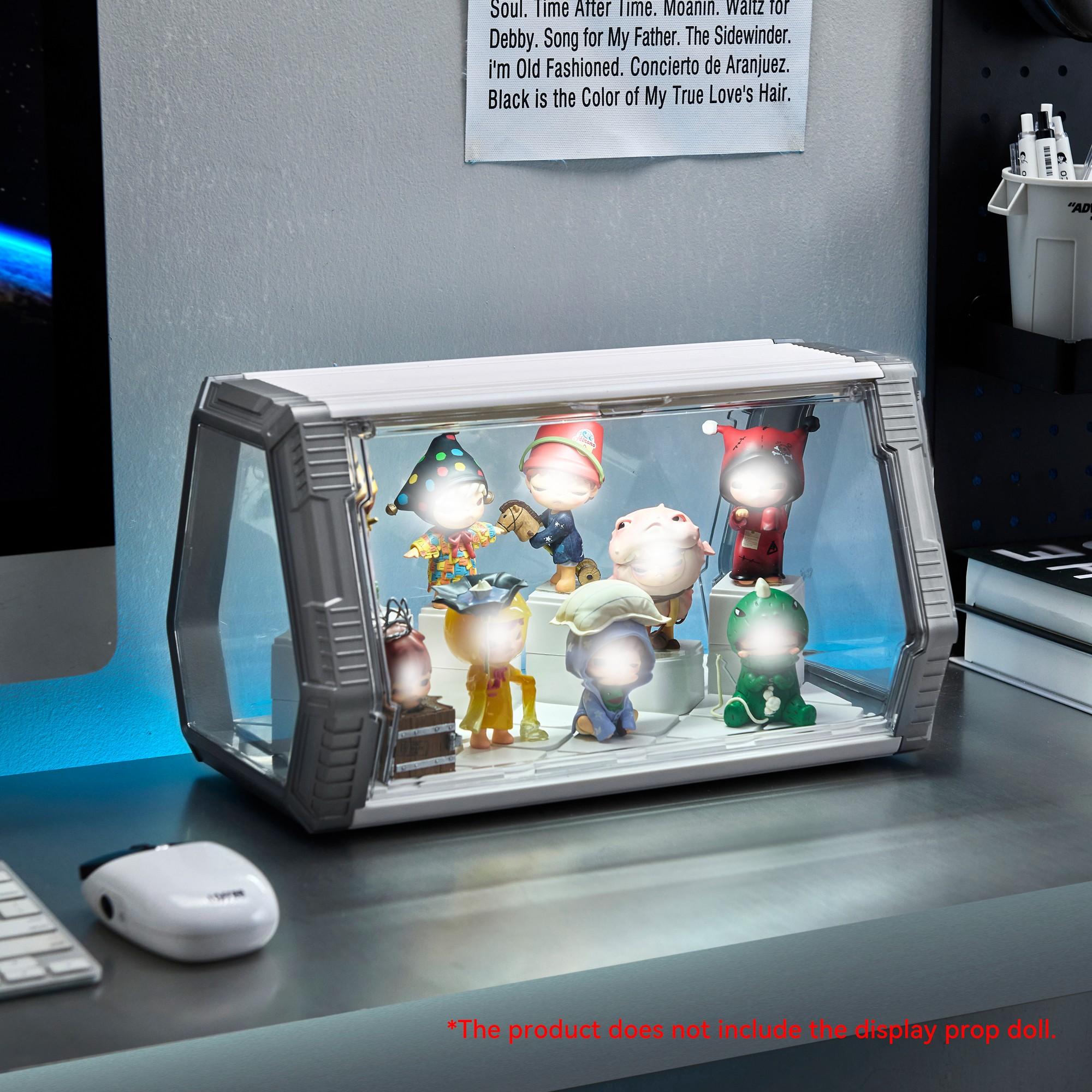 Space Pod Doll Display Case, Stackable DIY Building Blocks, Home Decor, Storage for Figurines and Plushies, Collectible Companion, Collectible Figures