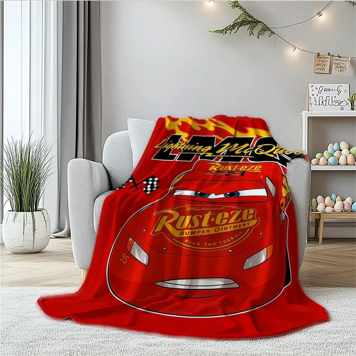 Cars Lightning Mcqueen Flannel Blanket, Flame Rust-Eze Identifier, Soft Skin-Friendly, Bedroom Nap Sofa Warm Cover, Holiday Gift