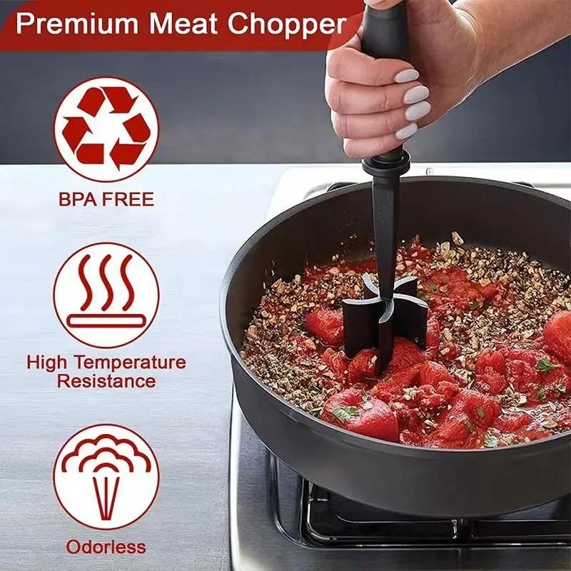 Multi-Functional Handheld Meat Chopper and Cooking Scraper, Versatile Meat Smasher for Quick Meal Prep, Kitchen Tool for Efficient Cooking, Kitchen Gadget