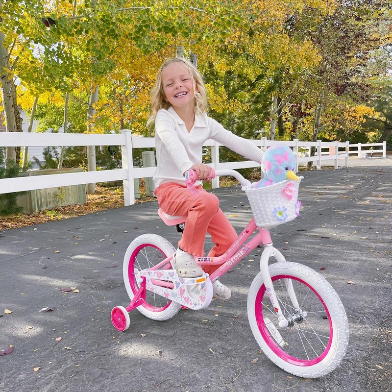 JOYSTAR 12-18 Inch Angel Girls Bike Toddlers Kids Age 3-9 Years Old Kids Bike with Training Wheels & Basket boy girl