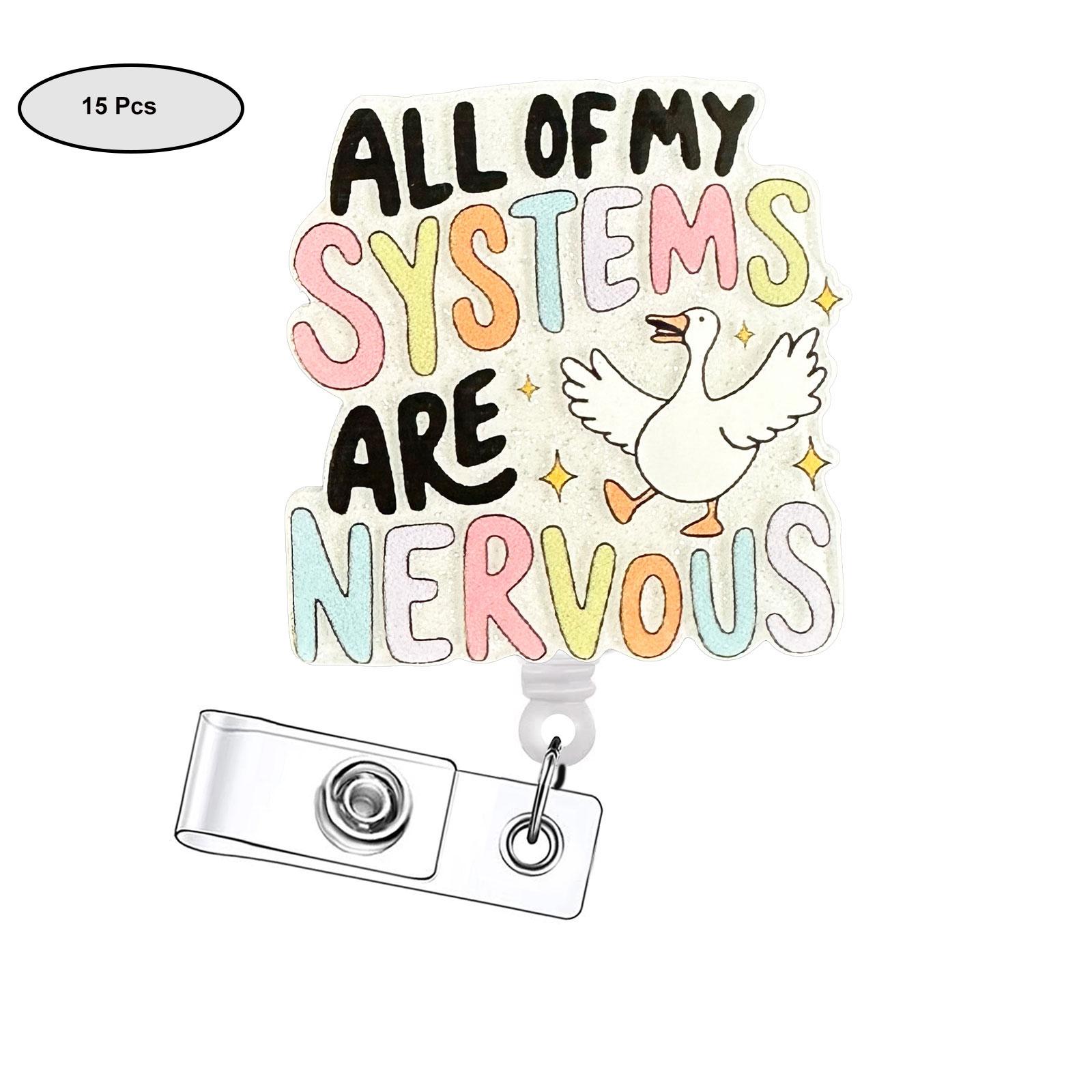Funny Retractable Badge Reel, Acrylic ID Holder with Clip, Ideal for Nurses, Doctors, Students, Office Staff, Durable Design, Nursing Student Badge Reel, Medical Badge Reel, Badge Reels Retractable