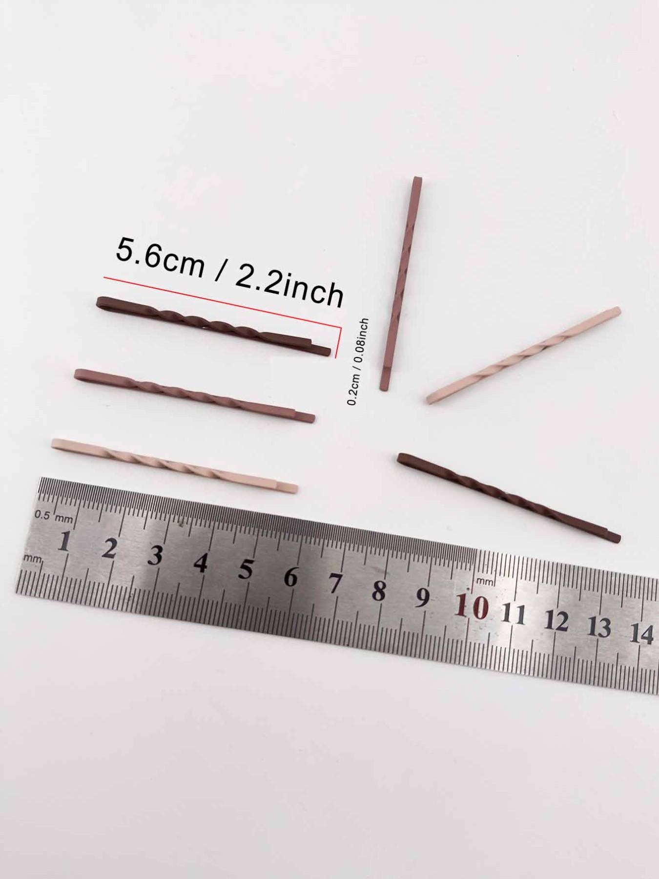 1 Pack of 12 Hair Clips, 5.5cm Braided Straight Clip, Simple Solid Color, Fragile Hair Organization, Daily Use Accessory