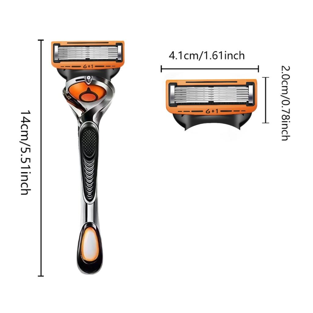 Men's Shaving Razor Set with 1 Handle and 12/24/36/48 Refills, Precision Trimmer, Stainless Steel Blades, Sealed Packaging
