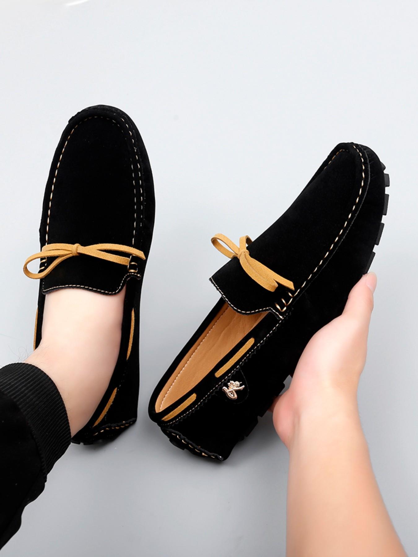 Men's Slip-On Loafers with Decorative Metal Hardware, Flexible Sole, Perfect for Party & Streetwear, Trendy Durable Shoes