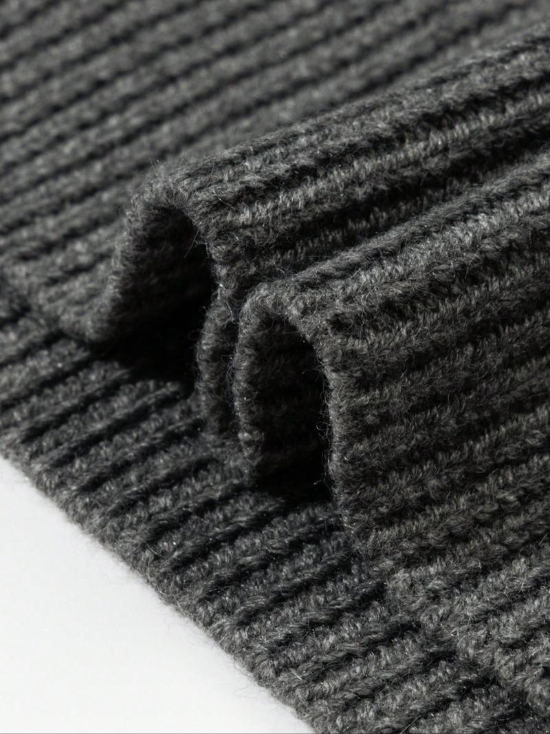 Women's Loose-Fitting Knit Sweater, Round Neck Design, Multifunctional Bell Sleeve, Side Slit Zipper Detail, Casual Fall/winter Wear Knitwear