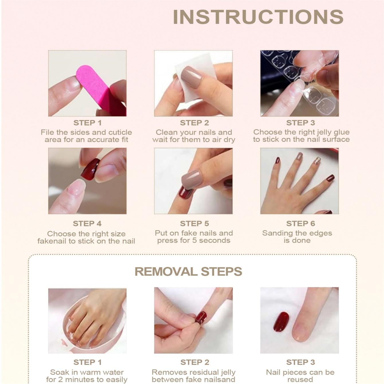 Nailrosy 10pcs XL Acrylic Handmade Press-On Nail Kit - Easy-Apply Extra-Long Glossy Fake Tips, Gel Polish, Rhinestone Accents, Nail Art Design (Boxed Beauty Product), Press On Nails