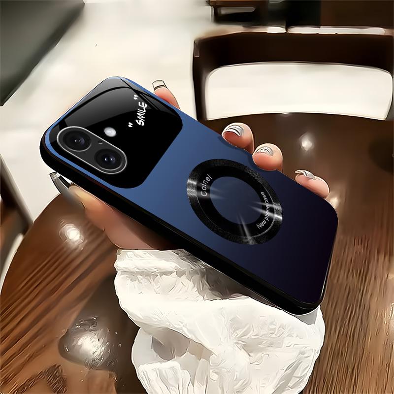 Gradient Glass Magnetic Phone Case for 【iPhone 16 Plus】, Luxury Matte Shockproof Cover with Camera Lens Protector 666