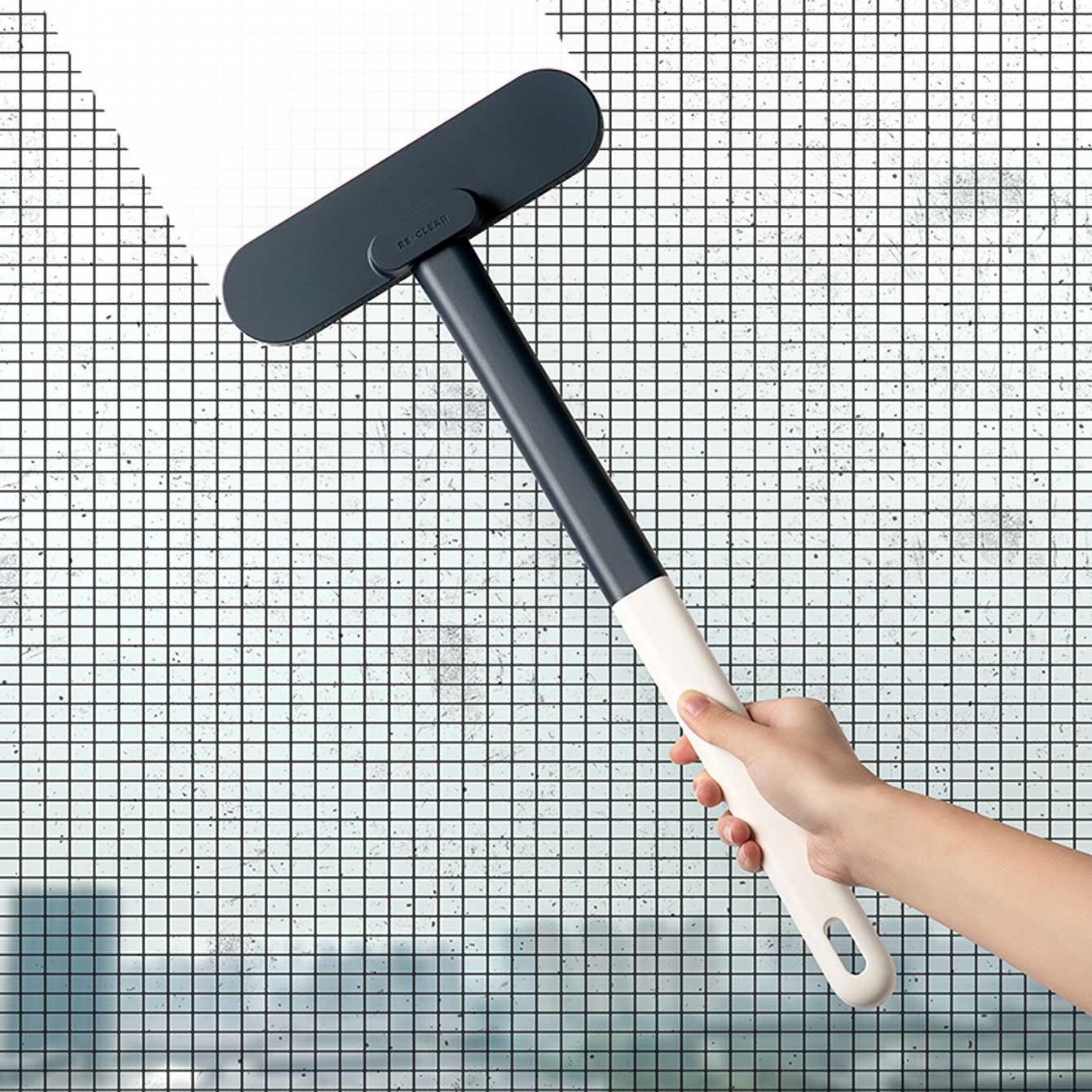 1 long handle plastic material multifunctional window screen brush, wet and dry glass cleaning brush, dust removal brush, sofa and carpet brush, pet hair cleaning tool, suitable for cleaning bedroom and living room doors and windows, reusable