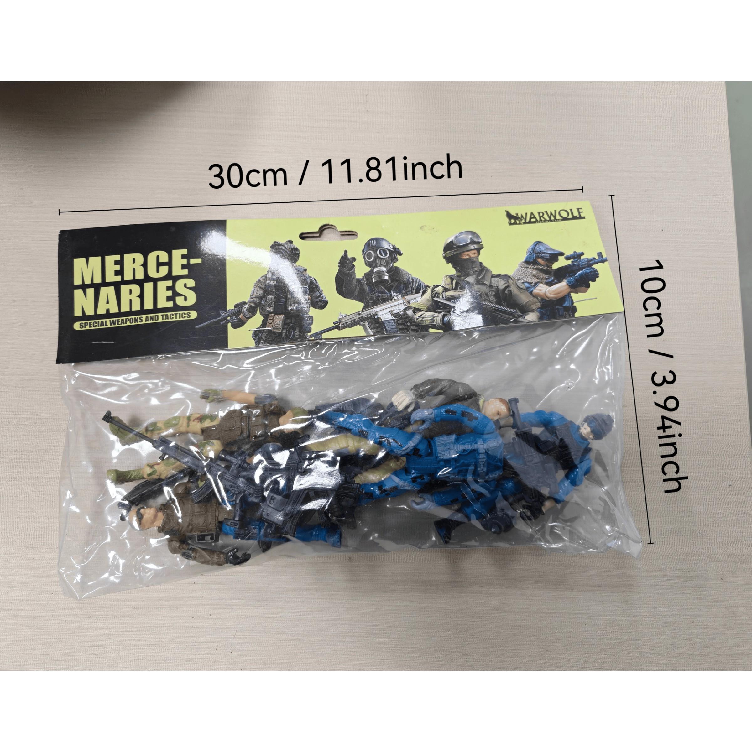 Shindel Men Soldiers Military Soldier Playset, Joint-Movable Figures with Weapons, Zombie Model, 10cm Police Trooper Figurine, Birthday & Christmas Gift