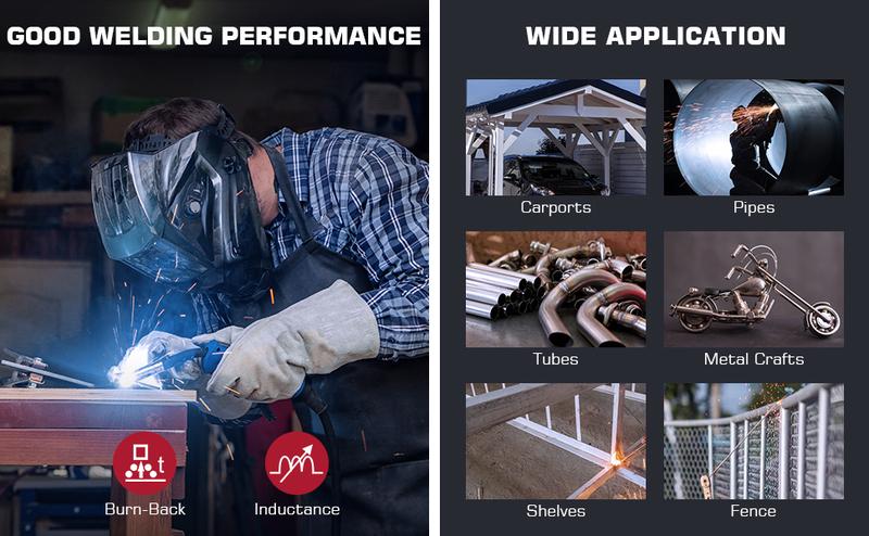 ARCCAPTAIN MIG200 MAG Welding Machine 200 Amps, 6 in 1 Fully Synergic Welding Machine Flux Cored/MIG Inert Gas Welding Machine/MMA/Lift TIG/Spool Gun MIG/Spot Welding, IGBT Inverter 230V