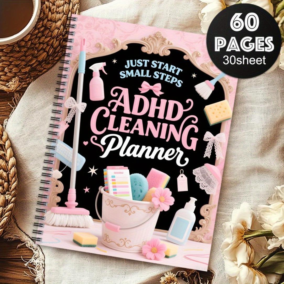 ADHD Cleaning Plan Book (Screw Binding) - Color Coded Cleaning Schedule, Daily/Week/Month/Year Planner, Household Checklist, Productivity Plan and Cleaning Record for Home, Office, Housewife and Mom