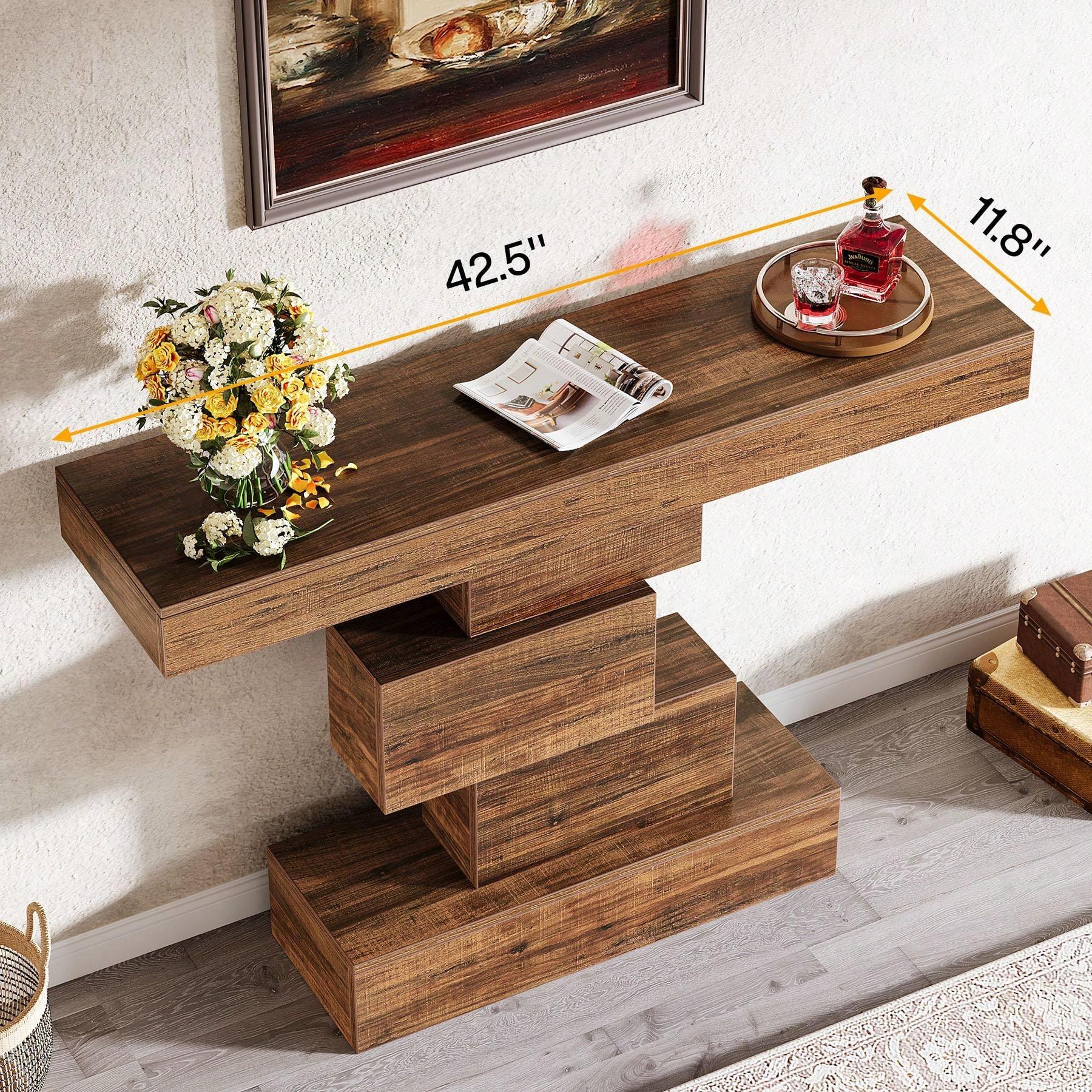 42.5-Inch Modern Console Table, Narrow Wood Entryway Table Accent Table For Living Room, Hallway, Entrance