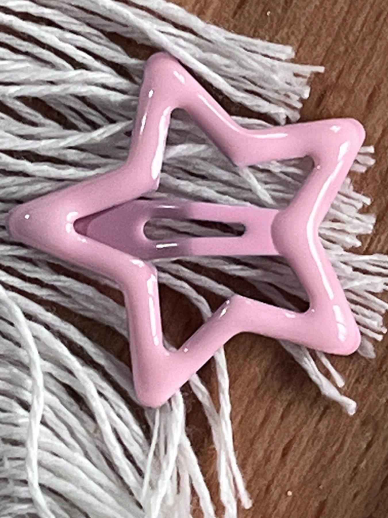 10pcs Set Single Color Random Mix Cute Metal Star Hair Clips, Multicolor Headbands for Students and Women, Casual All-Season Hairstyle Accessories