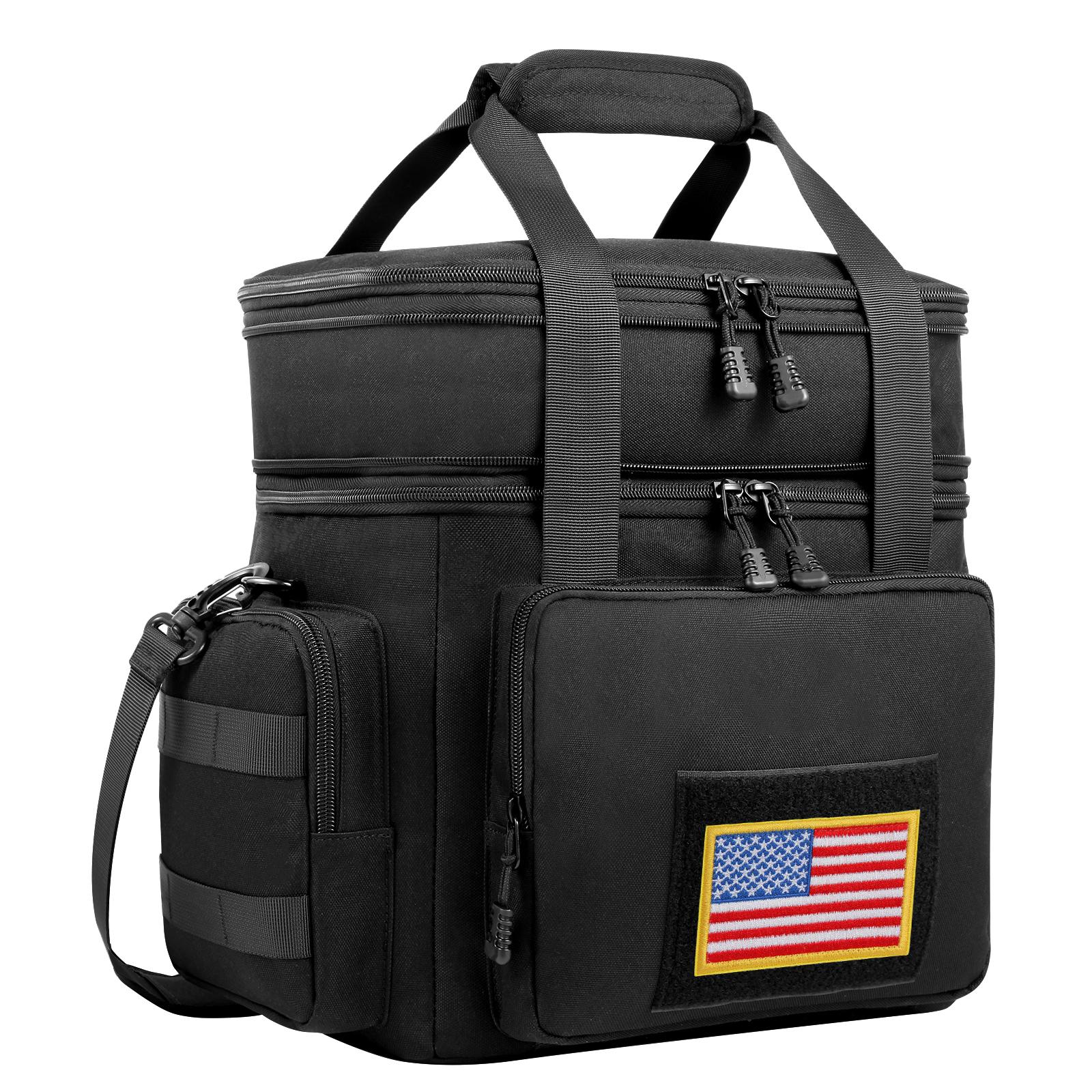 HSHRISH LB10. Expandable Double-Deck Lunch Bag, Suitable for Work, School Picnics, Beach Lunch Bags for Men and Women, Reusable Portable Lunch Box With Side Pockets, One Shoulder Portable Lunch Bag Waterproof and Leak proof Insulated Lunch Bag  Cooler