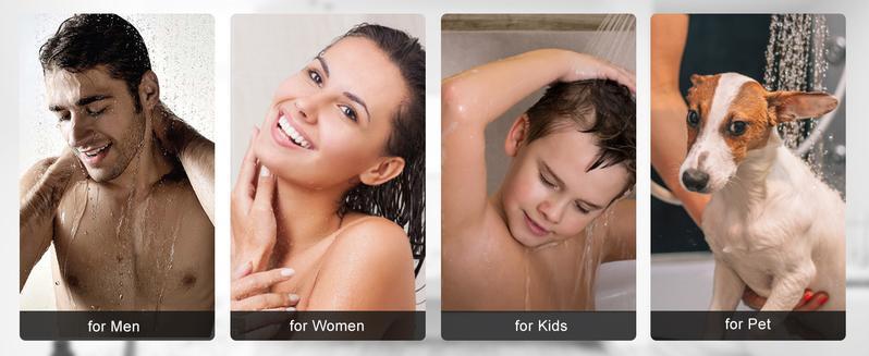 Bathroom Accessories High Pressure Shower Head Set for Fall Gift,1 Set 6/8"  Square Rain & 2-in-1 Hand Shower,Equipped with 75"Hose, 3 Way Diverter Valve,Adhesive Shower Head Holder,Wrench-free installation