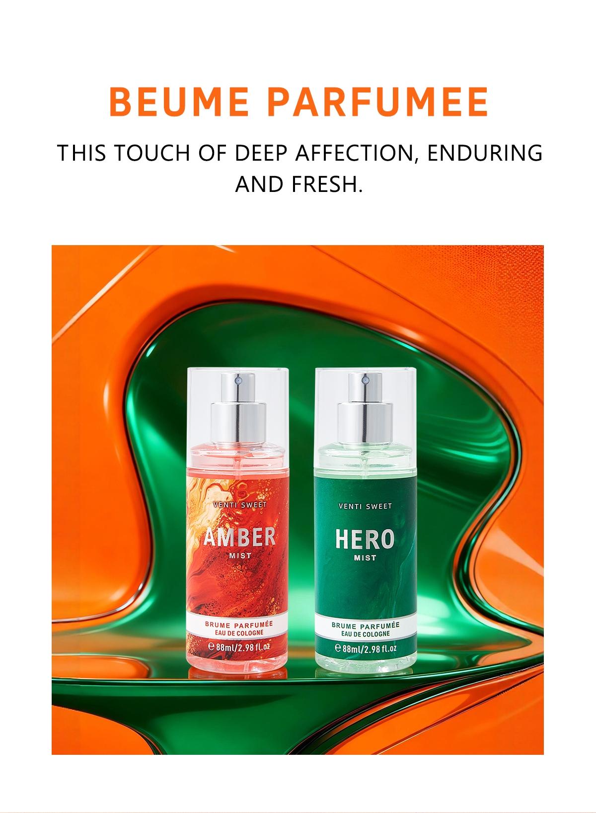 1pc 88ml Women's Men's Perfume | Hero, Ocean, Amber  Long-lasting Eau de Parfum | Blending fresh, woody and musky elements | Affordable luxury body spray, suitable for daily wear, date nights and as a gift | Fashionable aromatherapy spray, the