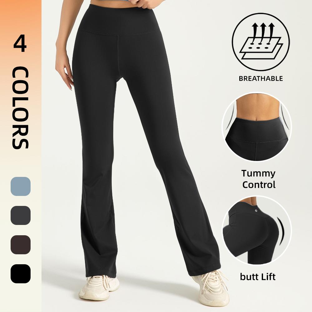 Women's High Waist Solid Compression Flare Leggings,Air-Butter 3.0 Fabric,Tummy Control,Solid Comfy Breathable Wide Waistband Flare Pants for Yoga Gym Workout, High Stretch Yoga Legging,Spring Outfits 2025