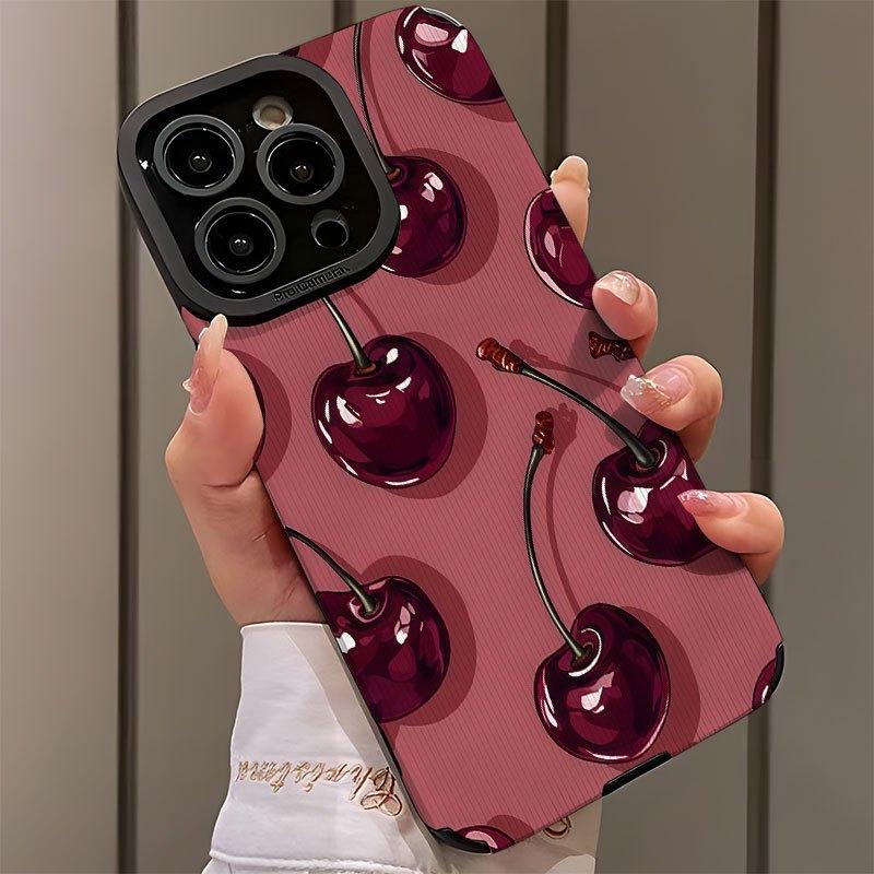 Cherry Design Shockproof Ultra-Thin Phone Case Cover for iPhone 17/16/15/14/13/12/11/plus/pro Max, Dust-Proof, Perfect Gift for Friends