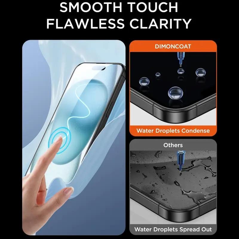 2-Pack Privacy Screen Protector Film for iPhone 17 Pro Max/pro/air/16-11, Anti-Spy Full Coverage Scratch Resistant, Dustproof Earpiece Net