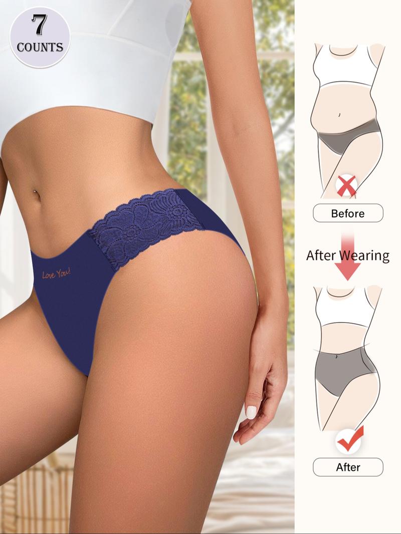 Women's Letter Print Panty, Soft Comfy Breathable Knicker for Daily Wear, Underwear for All Seasons