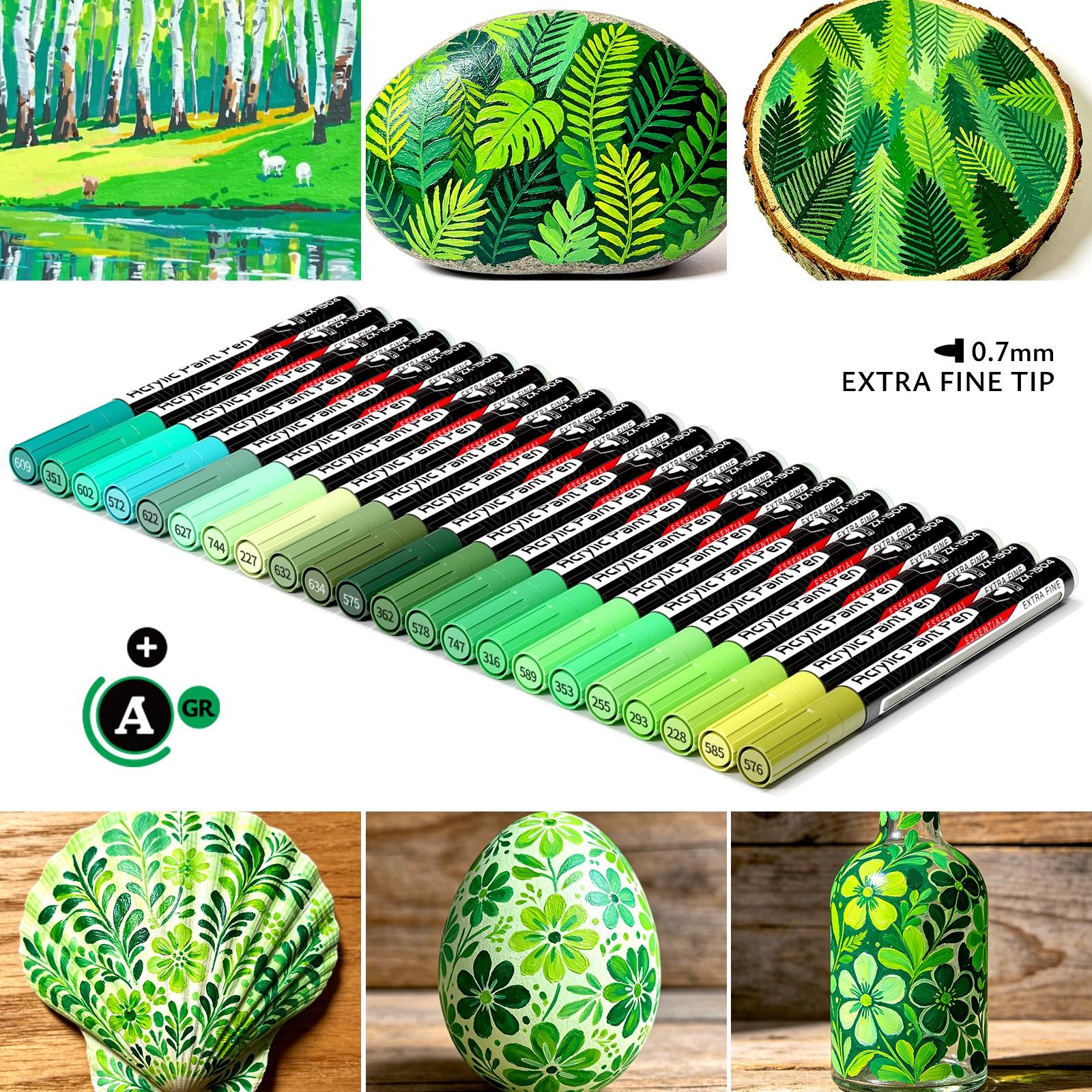 22 Colors Valveless Liquid Marker Pens, 10 Color Families, Fine Tip 0.7mm, Quick-Dry Ink, Ideal for Art, Craft, and DIY Projects, Art Paint Marker