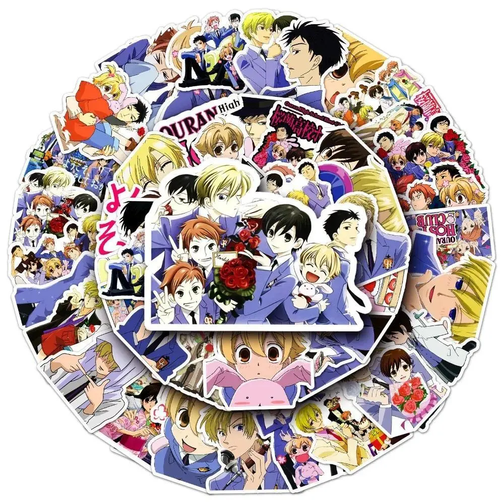 50pcs Ouran High School Host Club‌ Cartoon Graffiti Stickers Suitcase Stationery Laptop Computer Guitar DIY Decorate Decals