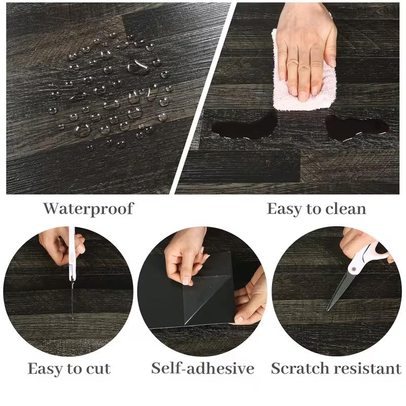 20/40 Self-Adhesive Vintage Wood Grain Waterproof Flooring Tiles - Easy to Peel and Stick, Durable PVC Floor,itable for Home Wall Decoration Renovation, Peel and Stick Floor, Kitchen Floor, Modern Home Decoration, Durable Floor, Floor Covering
