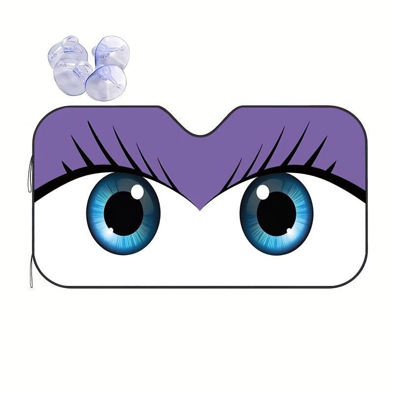 Creative Cartoon Eyes Car Sunshade, UV Protection, Foldable, Polyester, Fits RV and Suv, Front Windshield Protector, All Seasons