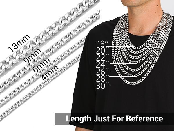 PROSTEEL Cuban Link Chain Necklace Stainless Steel Chain Necklace 4mm-13mm Width 14"-30"Inch Unisex For Men Women Lovers Gift Box