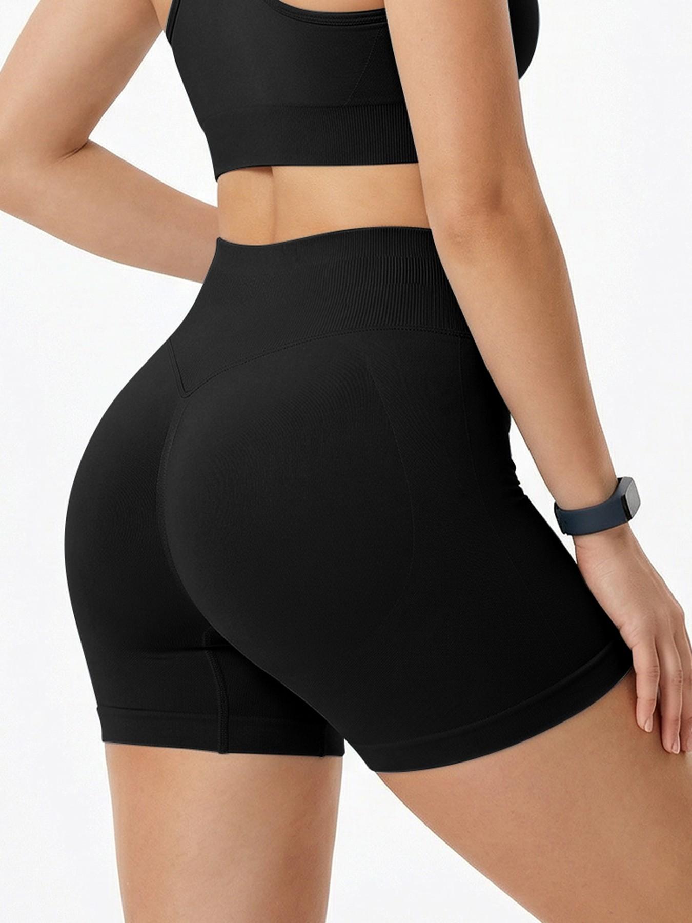 Women's Comfortable Seamless Shorts, Tummy Control Anti-Irritation Design, Casual Daily Sports Fitness Wear, All Seasons