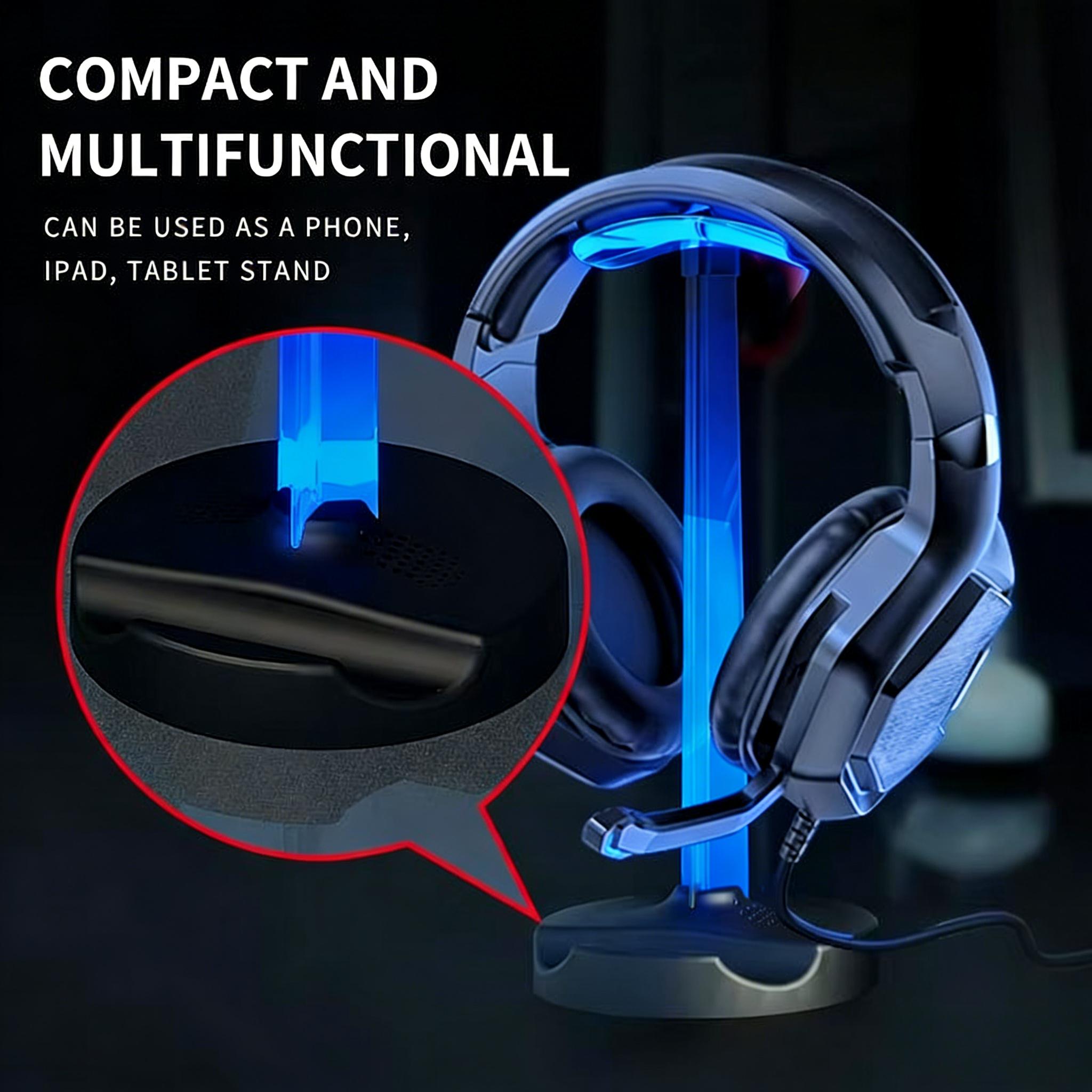 A10-RGB Gaming Headphone Stand, Glow Earphone Rack, Desktop Display Bracket, Headset Hanger, Detachable Headphone Stand for Gamers, Headphone Storage