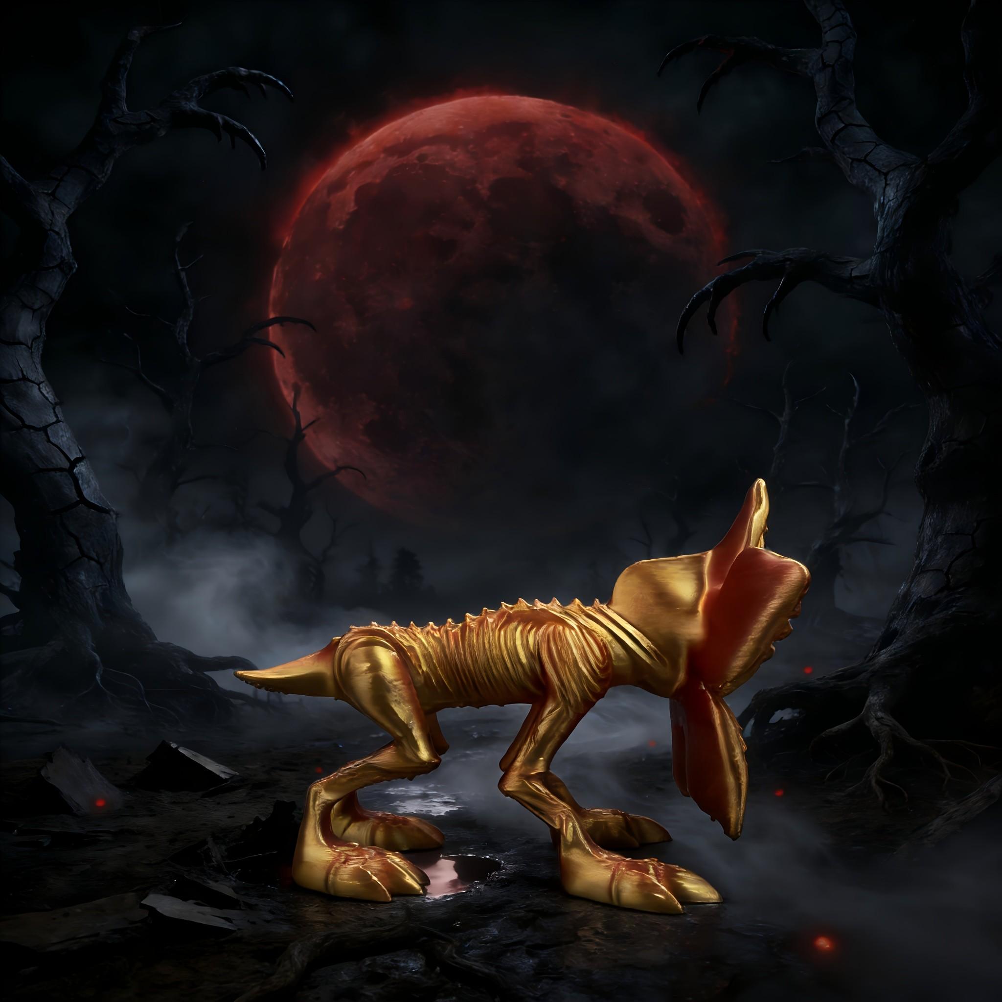 Gothic Style Gradient Flower Monster Figurine, Collectible Handmade Decorative Ornament, Unique Gothic Home Desk Decoration