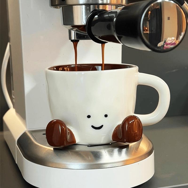 Adorable "Caramel Little Feet" Ceramic Mug — Stylish & Light Luxury Coffee Cup | Underglaze Cartoon Mug — Perfect for the Office, Breakfast, or as a Water Cup
