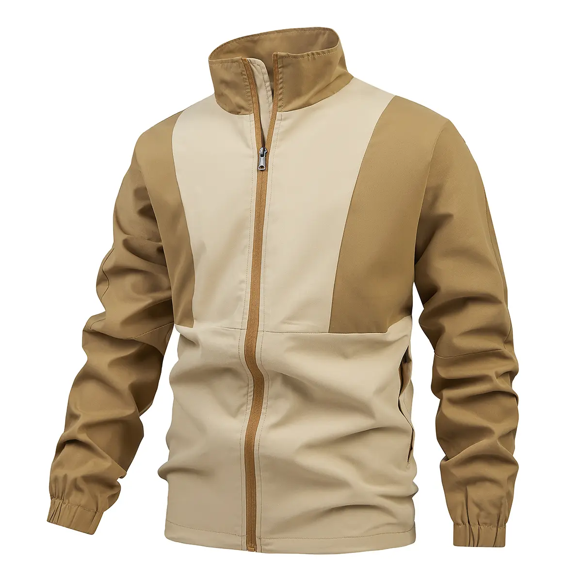 Men's Outdoor Color Block Zip Up Jacket Stand Collar Panelled Windbreaker Athletic Sport Coat Active Outerwear cozy soft cool clean chic active sporty premium classic stylish durable trendy relaxed comfy modern vibe urban fresh hype Multi-Color