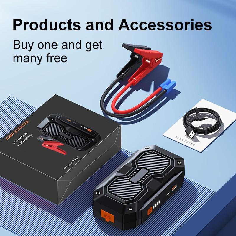 Car Emergency Jump Starter Portable Battery Booster Power Bank for Quick Engine Restart