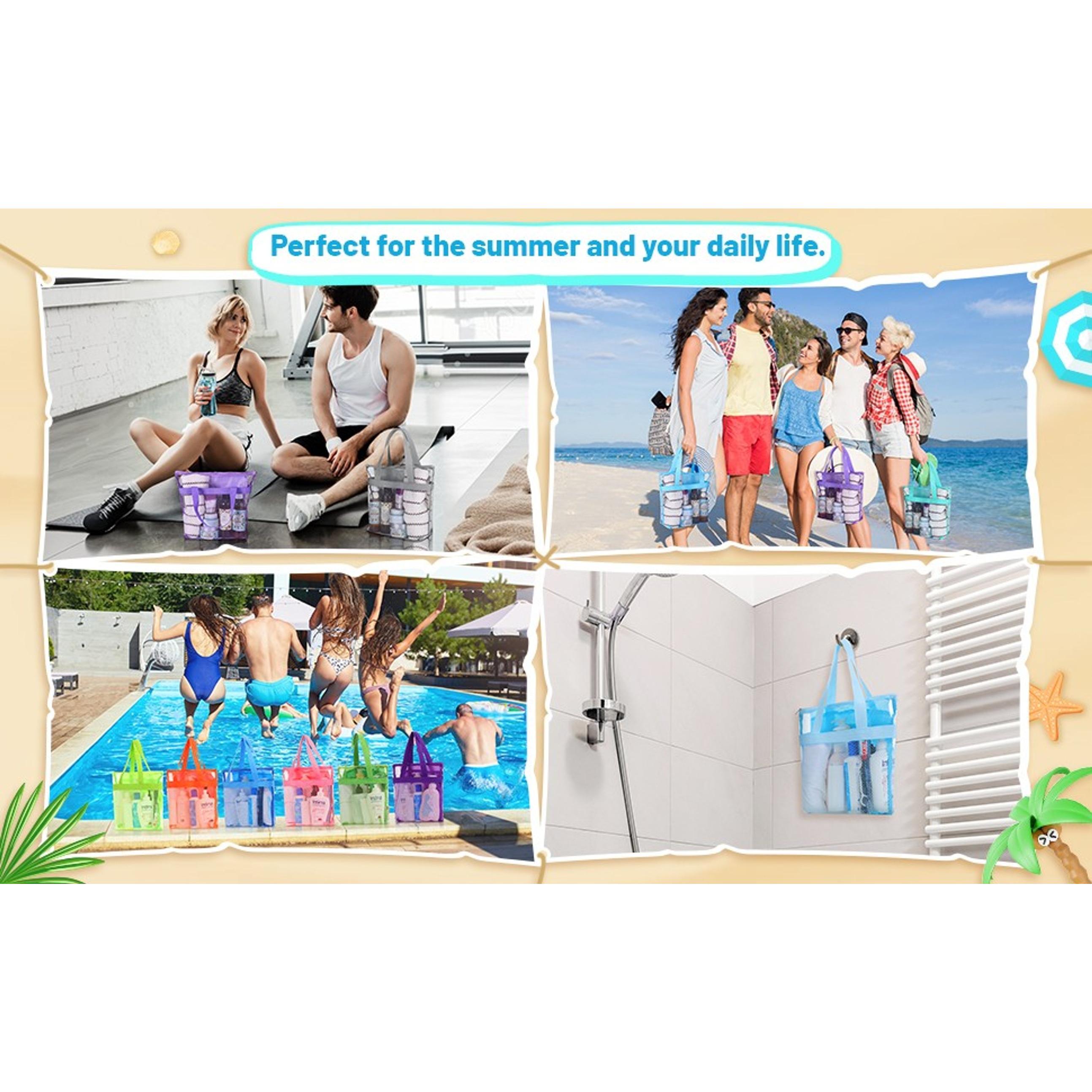 6 Pcs Mesh Beach Bags Bulk Portable Mesh Shower Caddy Bags with Zipper & 2 Pockets Hanging Toiletry and Bath Organizer for Beach Gym Camp Swimming Travel College Dorms (Macaron Color) 6 Pcs Mesh Beach Bags Bulk Portable Mesh Shower Caddy Bags with Zipper & 2 Pockets Hanging Toiletry and Bath Organizer for Beach Gym Camp Swimming Travel College Dorms (Macaron Color)