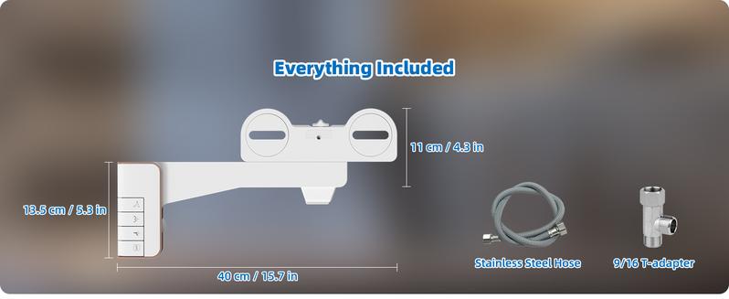 Hibbent Bidet Attachment for Toilet, Non-Electric Dual Nozzle for Frontal & Rear Wash, Adjustable Water Pressure Control, Fresh Water Bidet Toilet Seat, Self Cleaning Water Sprayer, Rose Gold