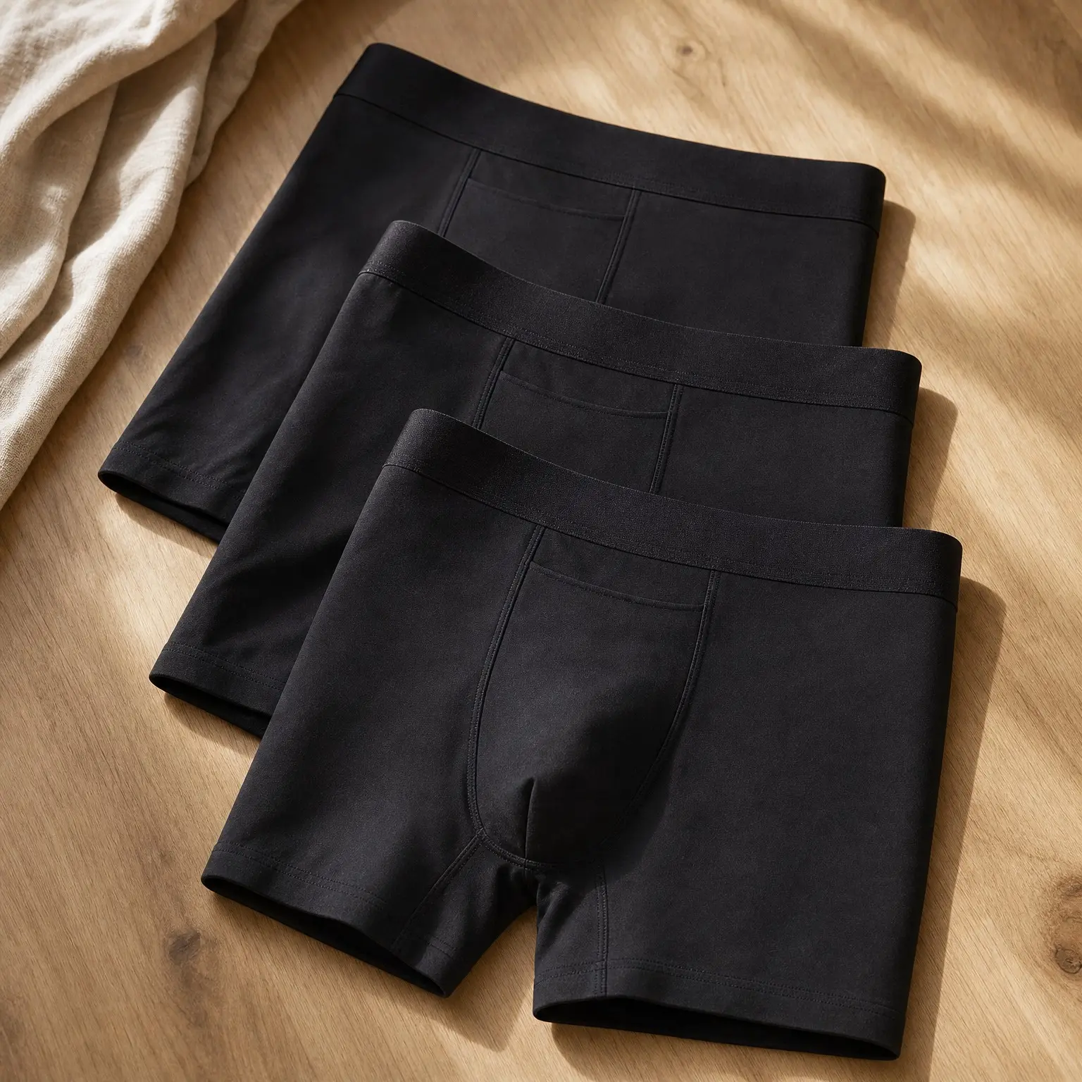 Men's Bamboo Rayon Boxer Briefs 3 Pack - Breathable Moisture-Wicking Cooling Underwear with Covered Waistband, Horizontal Fly, Stay-Put Legs, Soft Comfort for Daily Lounging Work TravelGift