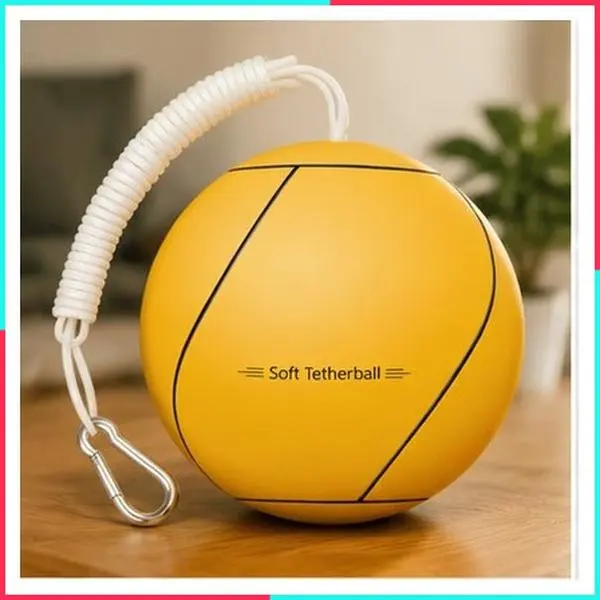 Tetherball Set with Ball and Rope, Replacement Tetherball for Kids and Adults, Backyard Outdoor Game