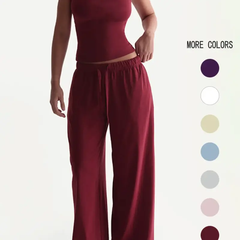 Two-Piece Set Women's Basic Solid Color Cami Top & Pants, Two Pieces Outfits, Casual Chic Minimalist Sleeveless Top & Pants for Daily Wear, Ladies Summer Clothes, Soft Elastic Breathable Set Womenswear