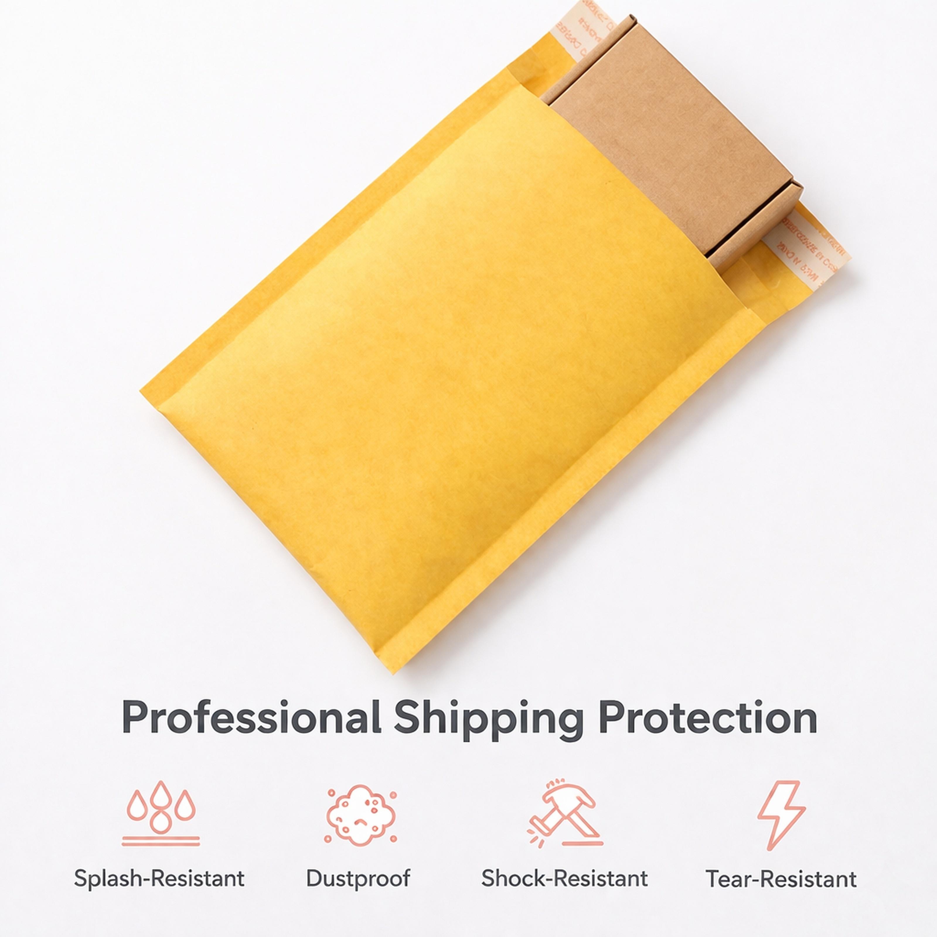 50/100 Pcs 5.5x7.9 Inch Bubble Mailers - Heavy Duty Padded Mailing Envelopes with Self-Sealing Strip, Waterproof Poly Bags for Small Business Shipping & Daily Packaging