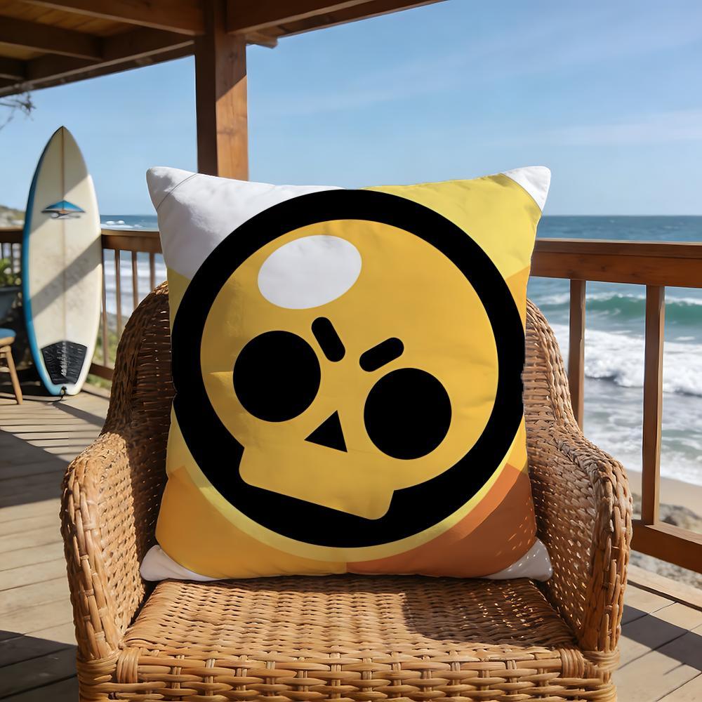 hot game Brawl Stars emoji meme Pillow Case 2026 new style printing Pillowcase Anti-dustmite Invisible zipper silky short plush Sofa cushion cover polyester microfiber queen king bed home