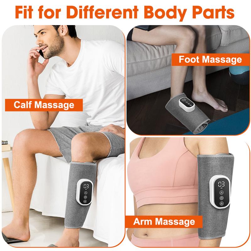 Leg Massager for Circulation, Airbags Hot Compress Calf Massager, 3 Modes 3 Gear Compression Massager, Leg Massage Tool for Muscle Relax, USB Rechargeable Massagers, Ideal Chrismas Gift