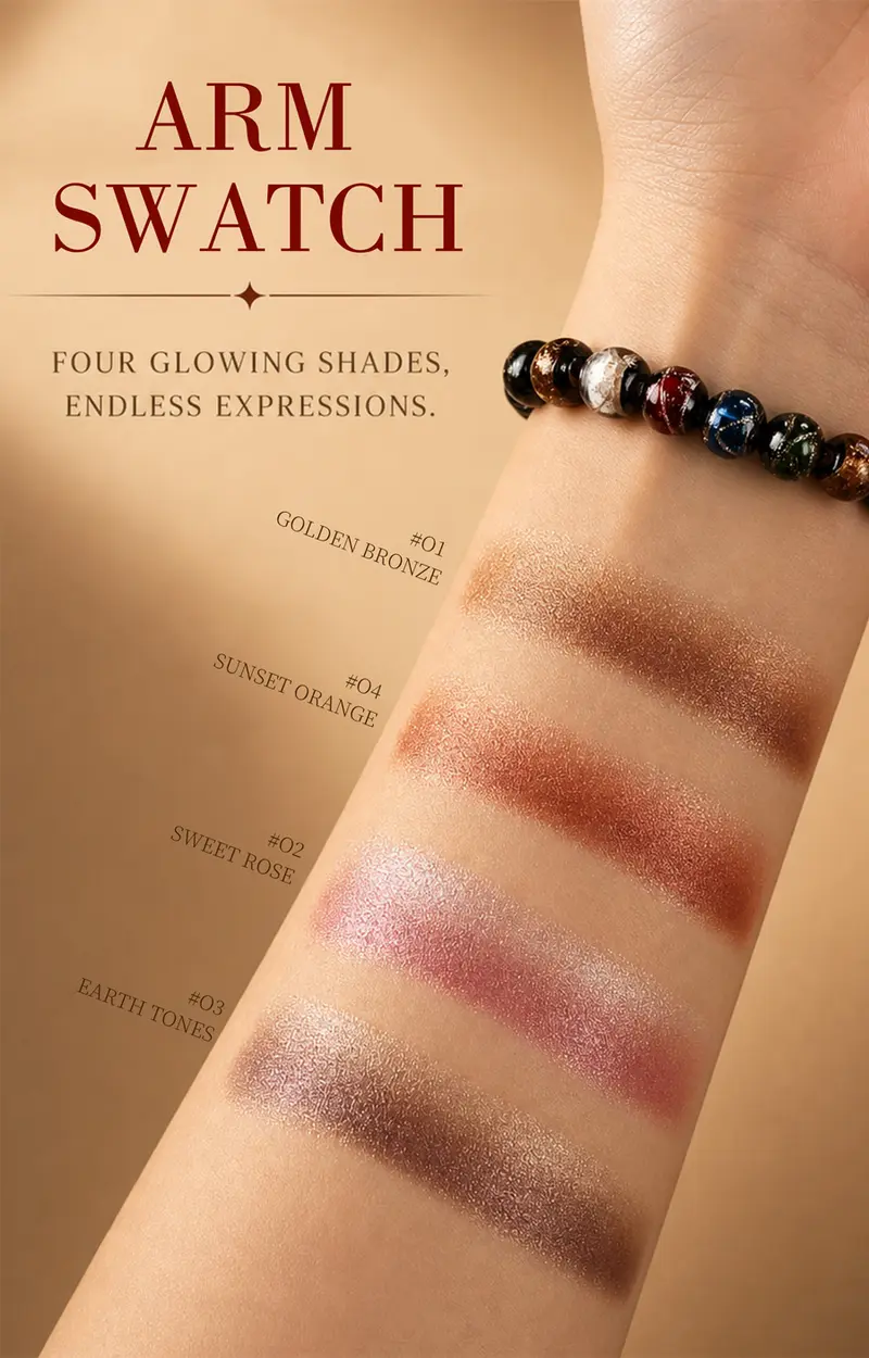 3-Farben-Lidschatten-Stick (4 STÜCK/Packung), Creme-Lidschattenstift mit zwei Enden, Mattes & schimmerndes Augen-Make-up, Sanftes Auftragen, Langanhaltende Augenfarbe