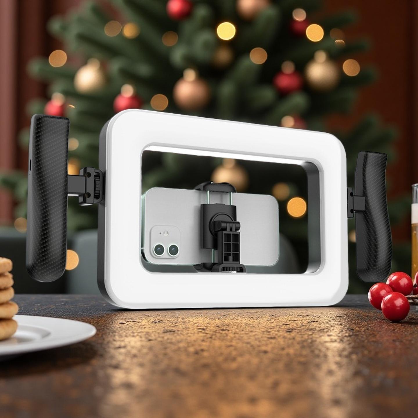 Handheld Multifunctional Circular Fill Light with Handle, Built in Wireless Remote Control, 3600mah Rechargeable Battery, Three Color Temperatures, Portable Selfie Lamp, Phone Accessories, Gift