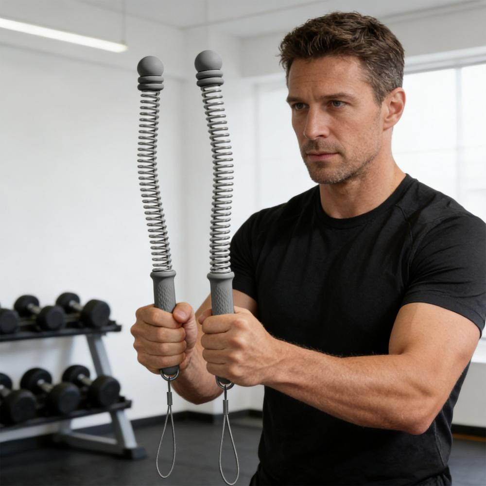 Gray 2PCS Ropeless Weighted Battle Ropes Portable Workout Fitness Equipment for Home Apartment Travel Outdoor Training for Men Women Fitness Beginners